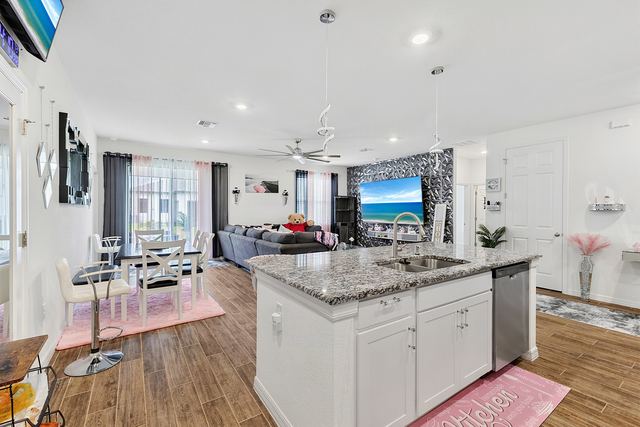 Kitchen open to the living area