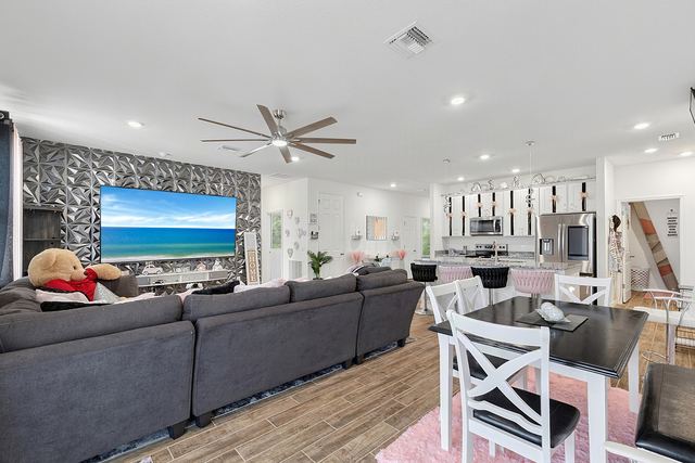 Living room with feature wall