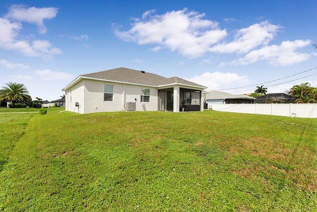 Side elevation and yard